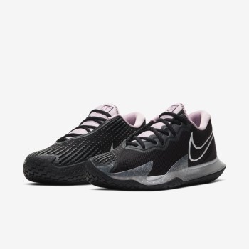 Nike Court Air Zoom Vapor Cage 4 - Női Teniszcipő - Fekete/Rózsaszín/Sötét Szürke/Fehér